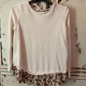 LOFT sweater with floral insert